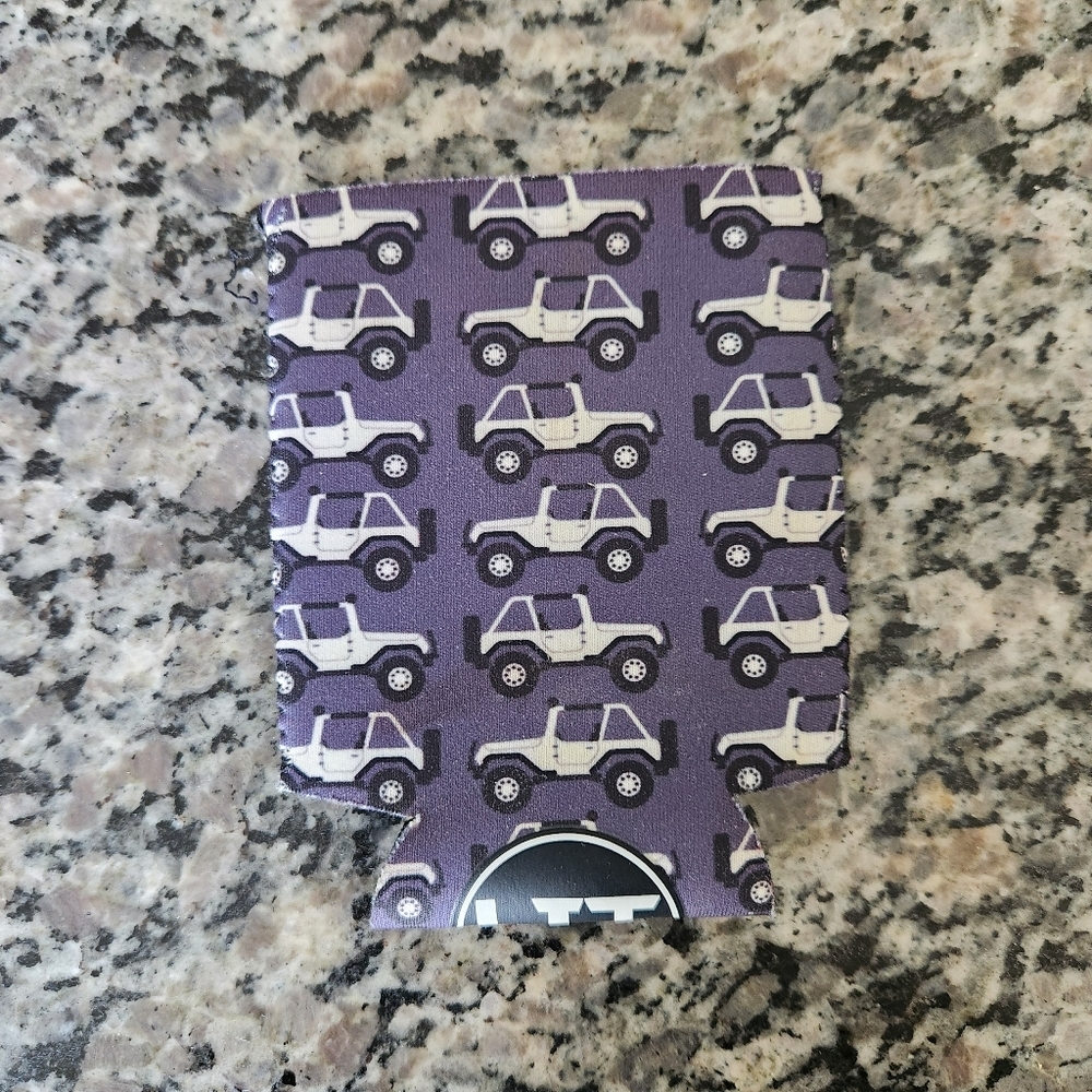 Jeep Neoprene Can Koozie w/ Chapstick Holder